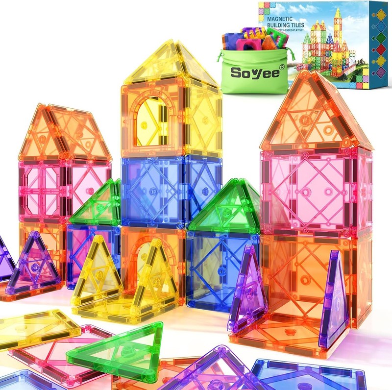 Magnetic Tiles Toddler Toys Magnetic Building Blocks for Kids Ages