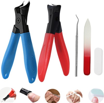5 pcs Set Thick Hard 2 Nail Clipper(Flat and Bevel,Nano-Glass Nail Files,ingr...