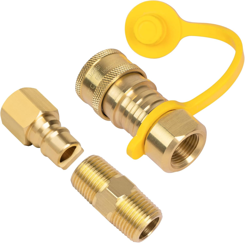 3/8 Inch Natural Gas Quick Connect Fittings, Natural and Propane Gas Hose Plug S