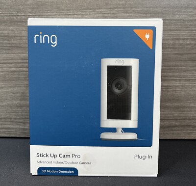 Ring - Stick Up Cam PRO Plug In Indoor/Outdoor Security Camera with 3D Motion