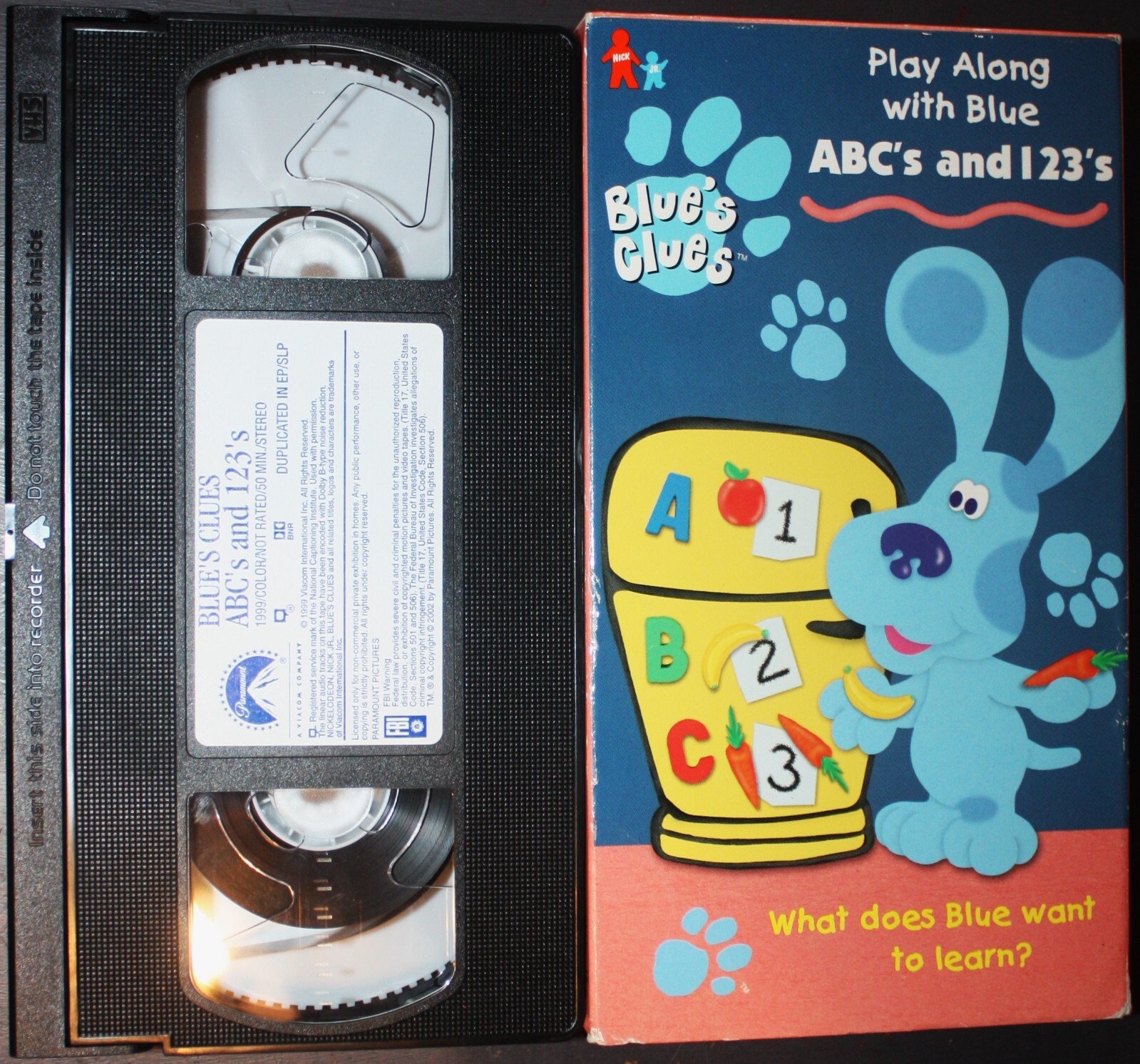 Blue's Clues: ABC'S AND 123'S (vhs) Steve, Blue. VG Cond