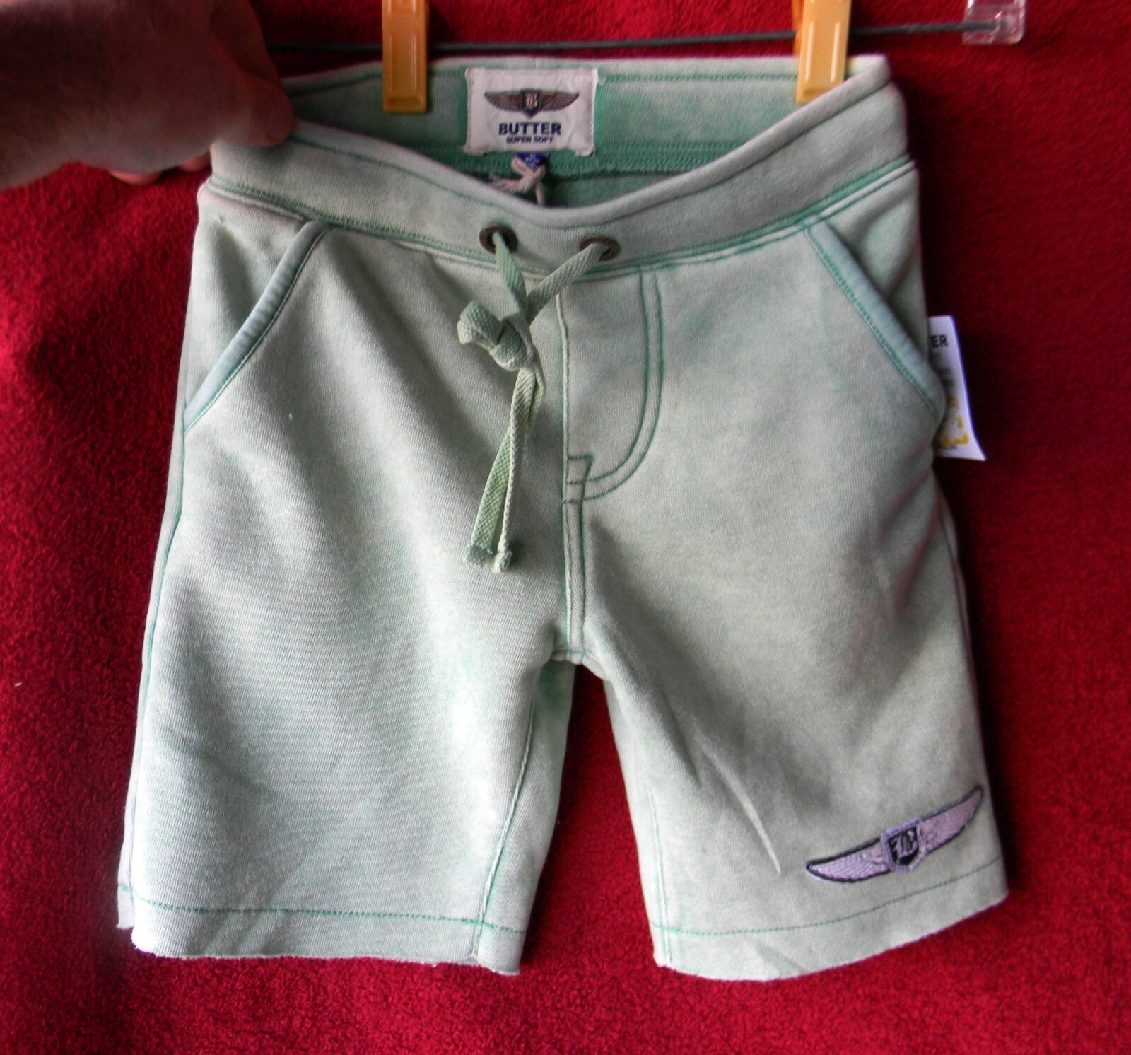 NEW BUTTER Super Soft Juniors (Size 5) Green/Spruce Shorts Trunks Gym