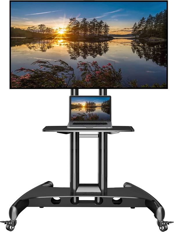Mobile TV Cart Rooling TV Stand with Wheels for 32 to 75 Inch LCD LED OLED Plasm