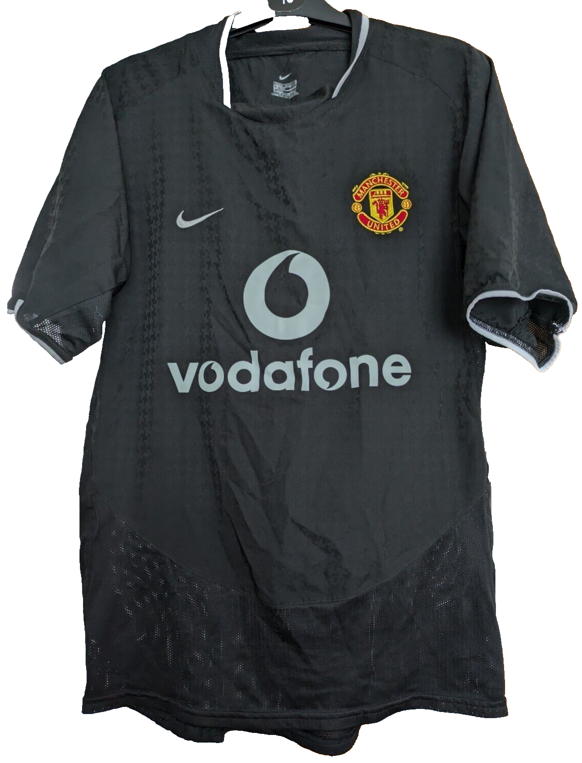 Manchester United Football Shirt Nike Away Black Vodafone Small UK