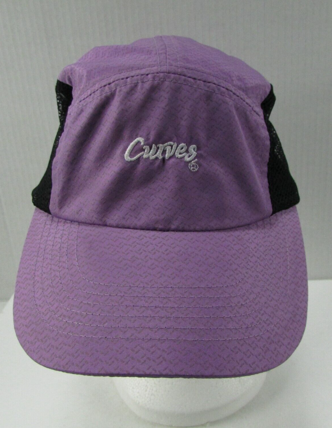 Curves 5 Panel Hat Purple Running Cap Lightweight Strap