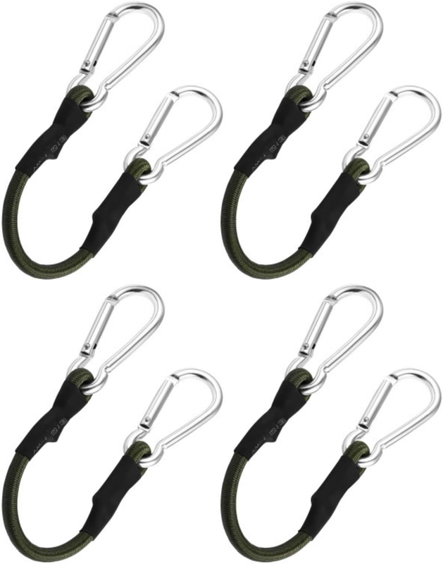 4 Pack Heavy Duty Bungee Cords, 30 CM Elastic Straps with Hooks for RV Travel, M