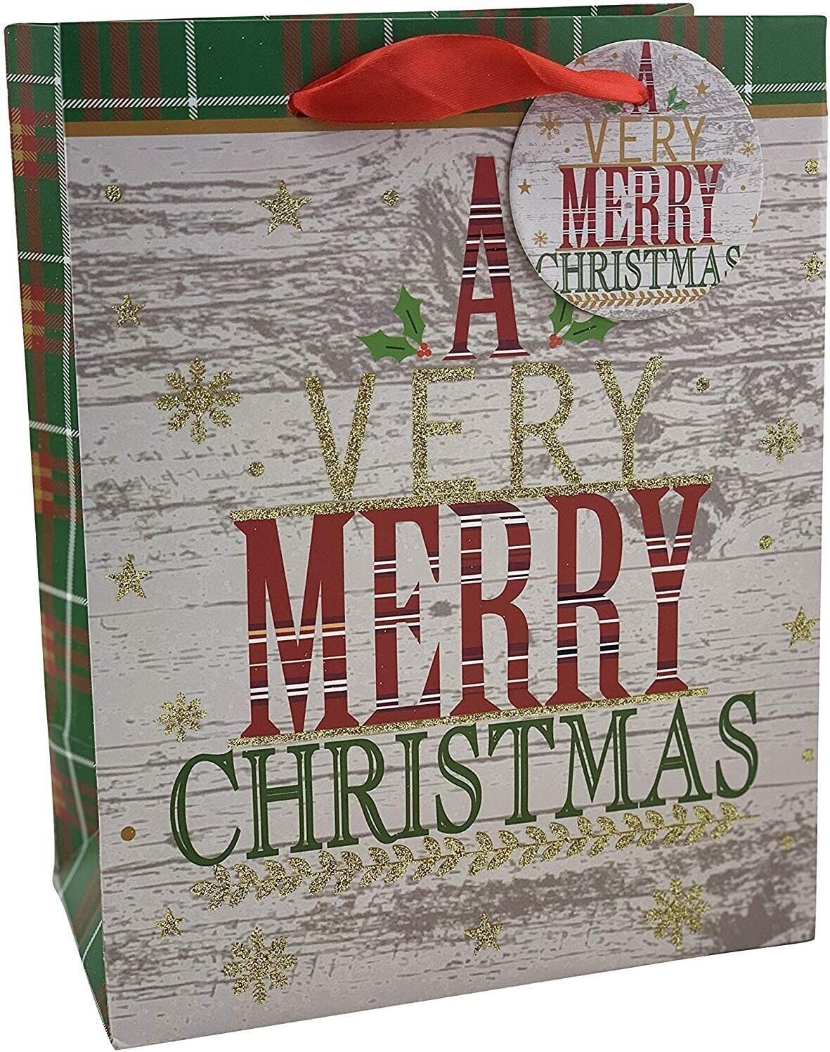 Christmas Gift Bags Assorted Sizes - Set of 15, Bulk, Large, Medium, Small, Tags