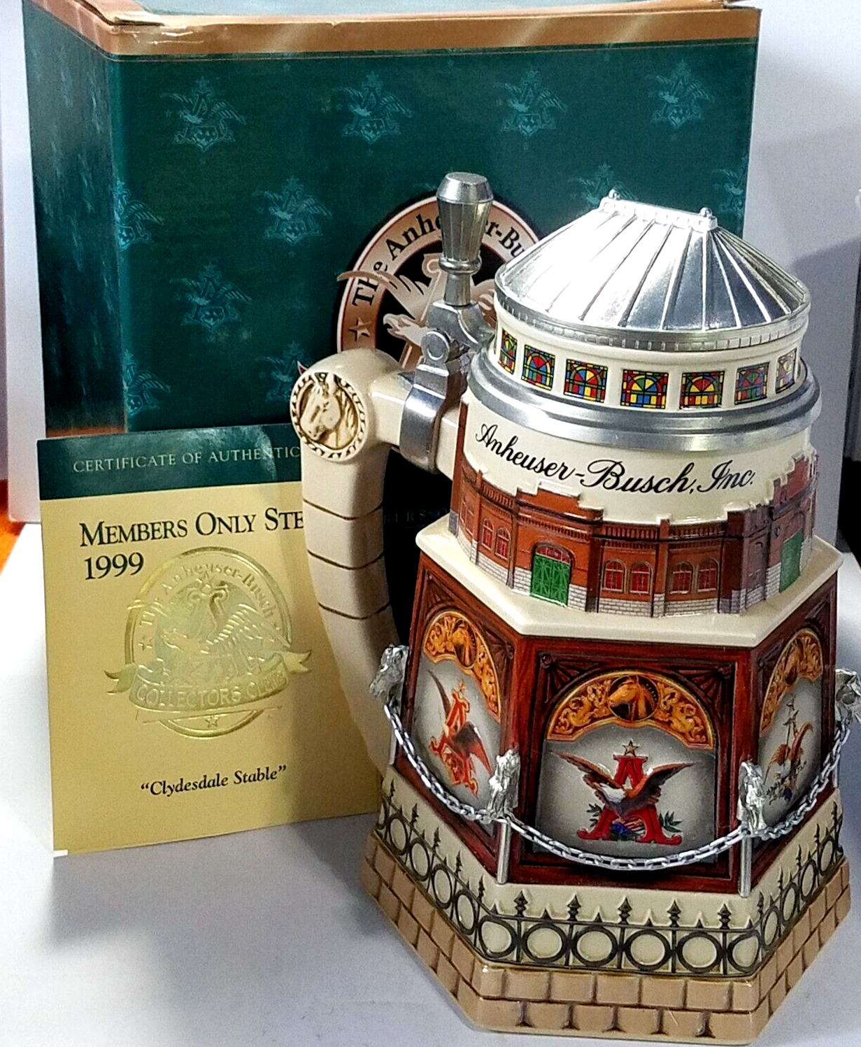 Anheuser-Busch Membership Stein 1999 Clydesdale Stable Members...