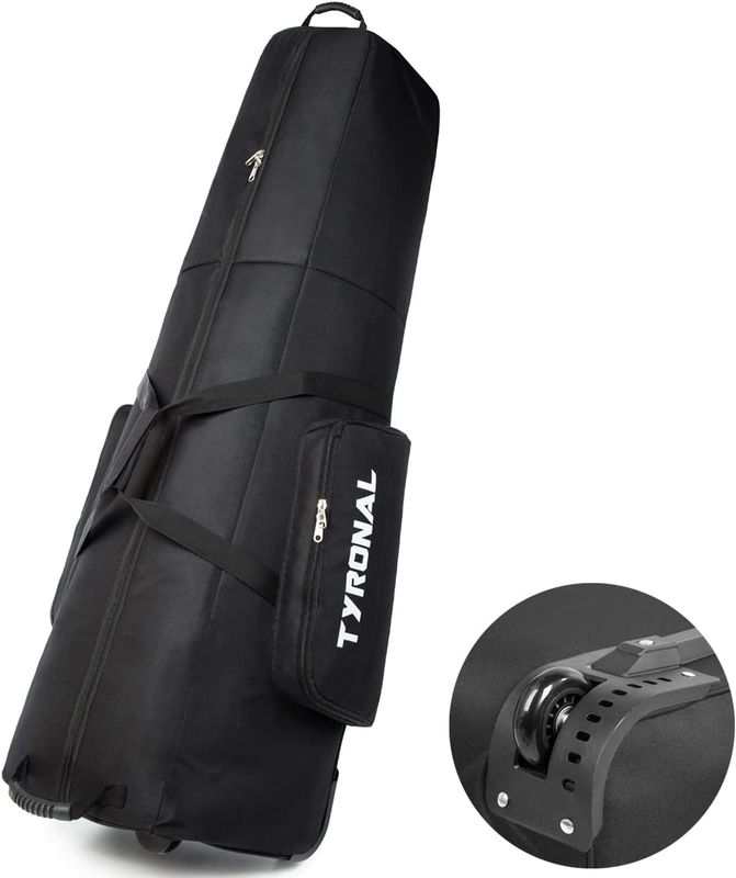 Golf Bag Travel Covers Hard Case Club Wheels Rolling Protector Waterproof Padded