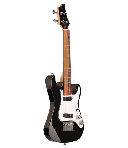 Vorson FSUK-1 S-Style Electric Ukulele with Gig Bag, Black