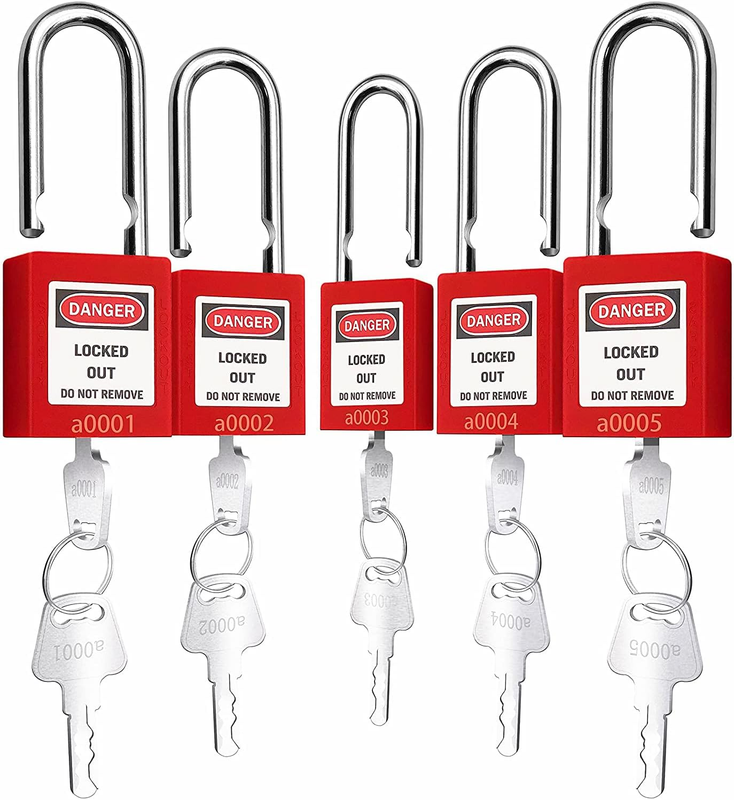 Lockout Tagout Lock 5Pcs Set Loto Product Safe Padlocks for Lock Out Tag Out Sta