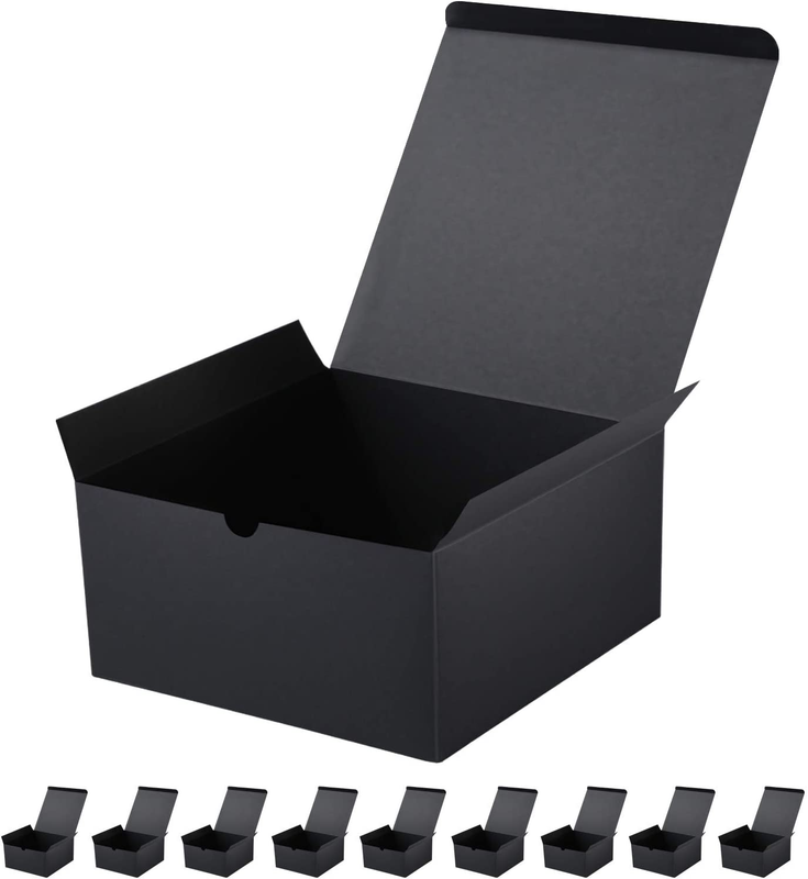 10 Gift Boxes 8X8X4 Inches Gift Boxes with Lids, Matte Black Gift Boxes Bulks fo