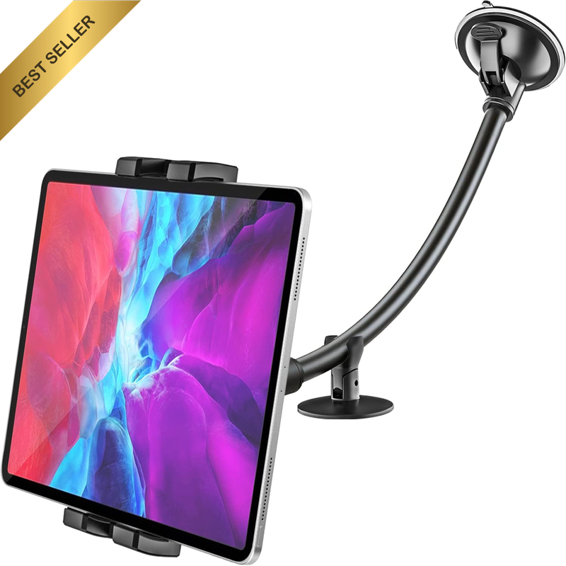 Windshield Car Tablet Mount, Car/Truck Window Dashboard Tablet Holder with Long