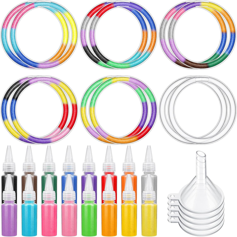 60 Set Sand Art Bracelets Kits for Kids Include 60 Pcs Sand Art Bracelets 16 Bot