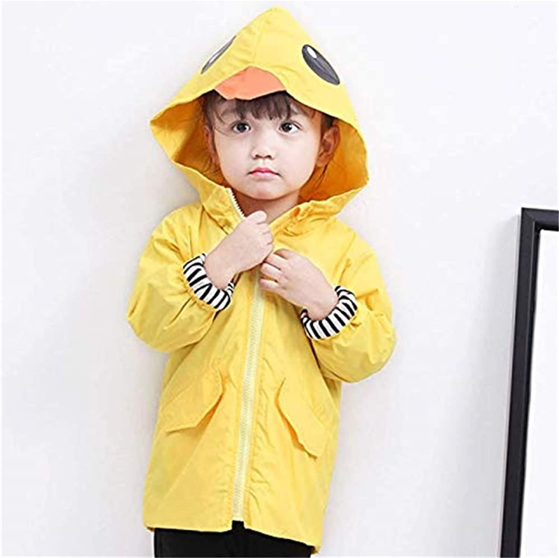 Super Cute Yellow Toddler Baby Boy Girl Duck Rain Coat Jacket Cartoon 4T