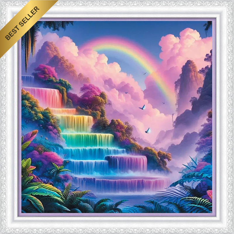 11 Count Stamped Cross Stitch Kits for Beginners Adults,Fantasy Stone Stairs Pre
