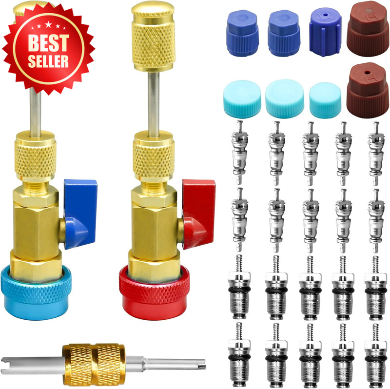31pcs R134A Valve Core Remover Installer Tool Set AC Service Port Kit US