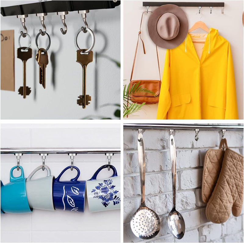 6 Pack Magnetic Hooks Heavy Duty, 25LBS Neodymium Magnet Hooks for Hanging, Stro