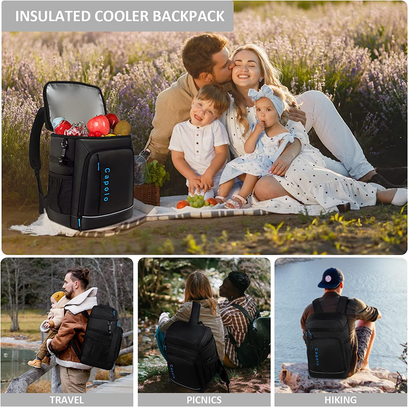 Capolo Cooler Backpack Insulated Leak Proof 36 Cans, Soft Camping Bacpack Cooler