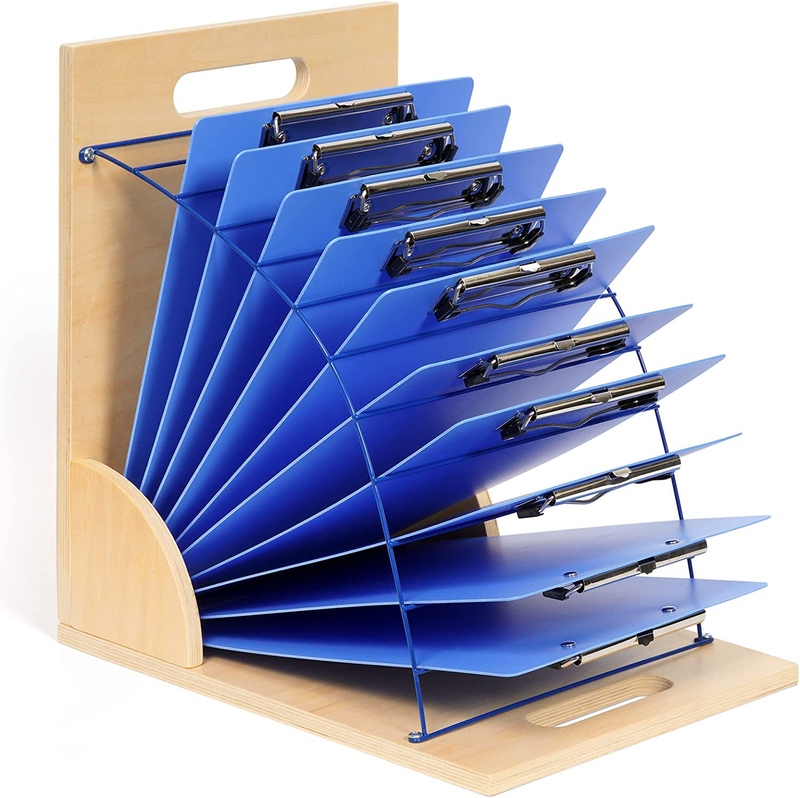 Clipboard Holder - Wood and Metal Clipboard Stand Clipboards Storage