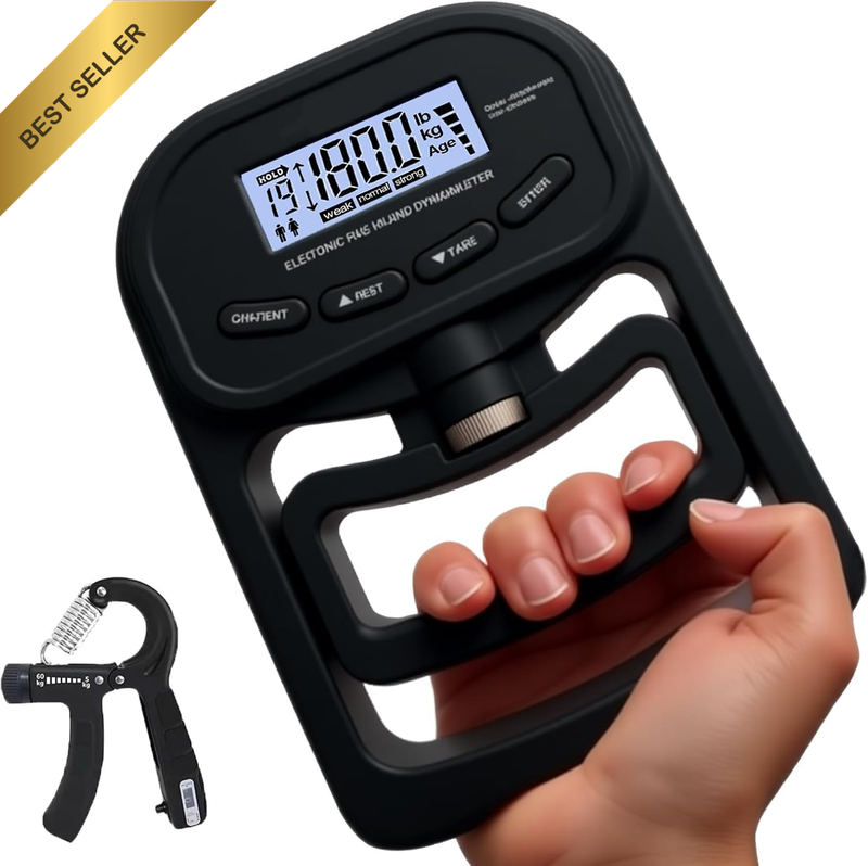 Hand Grip Strength Tester 396Lbs/180Kg – Digital Grip Strength Trainer with LCD