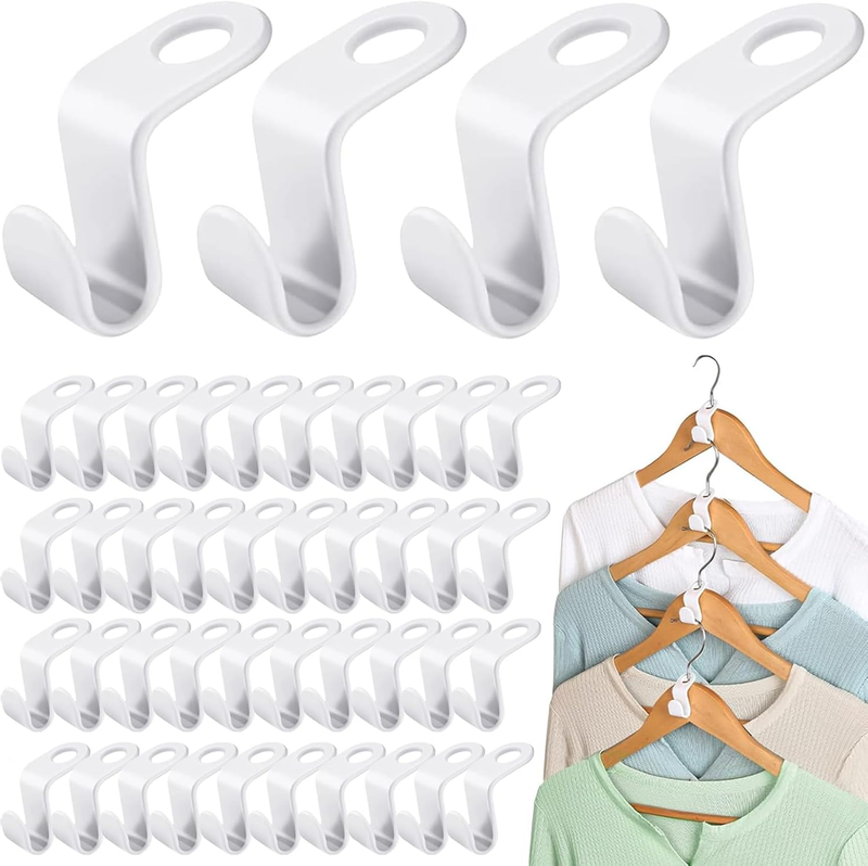 Space Saving Hangers, 40PCS Clothes Connector Hooks Compatible with Clip Hangers