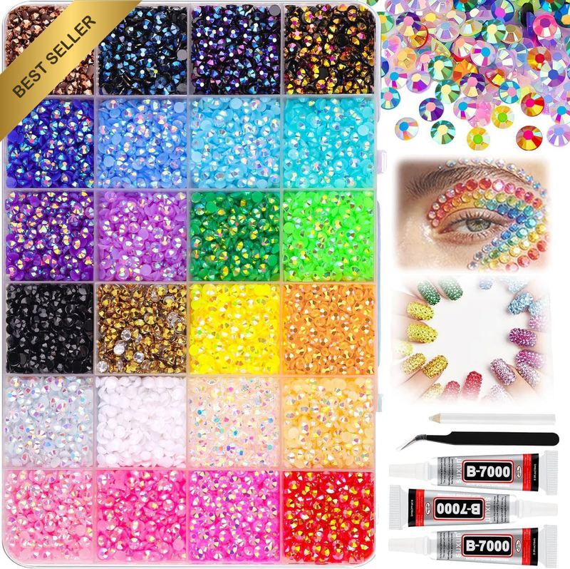Colorful DIY Resin Rhinestone Kit for Bedazzling, Resin Jelly Rhinestones for Be