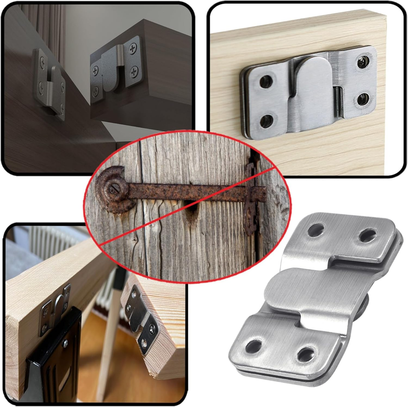 Flush Mount Bracket with Screws 6 Sets Hanging Buckle Kit, Interlocking Heavy Du
