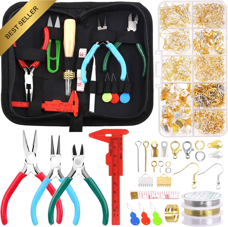 1589Pcs Jewelry Making Supplies Kit with Jewelry Making Tools, 3 Colors Jewelry