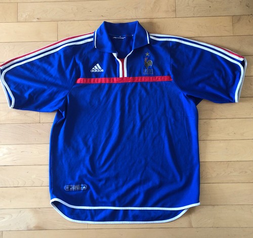Adidas F. F. F. Vintage Polo Shirt Jersey Blue Red White Sz