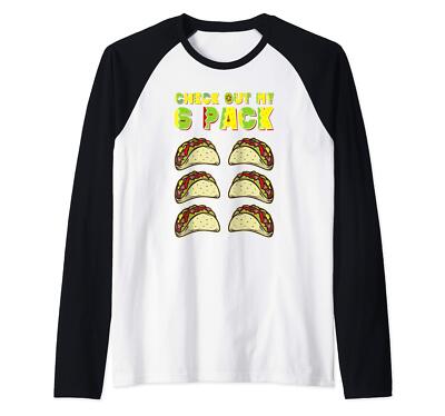 Homme Fitness Taco Funny 6 Pack Mens Abdominal Dad Bod Mexican Gym Manche Raglan