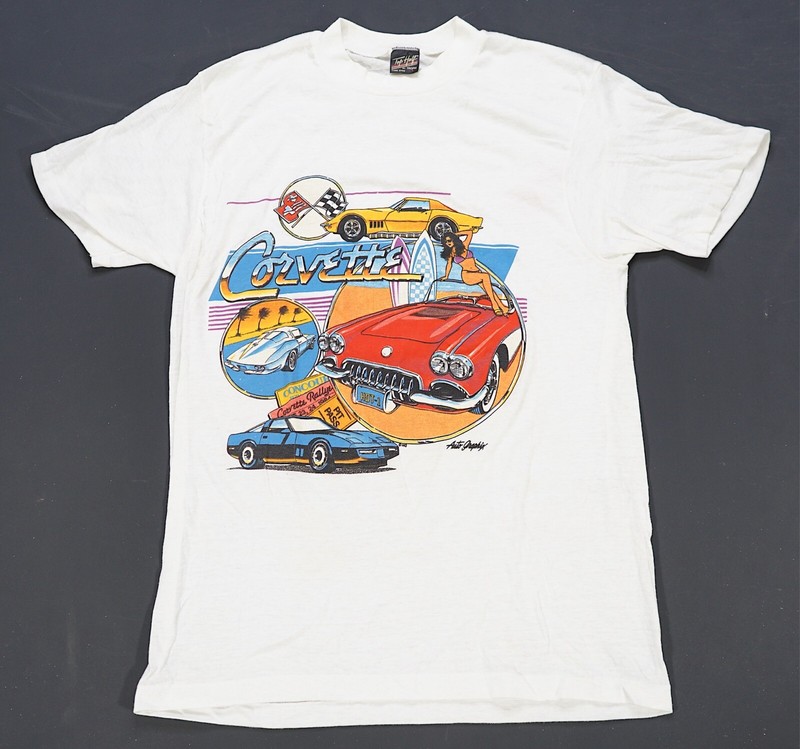 Rare VTG TROPIX Chevrolet Corvette Hot 1 T Shirt 80s 90s Auto
