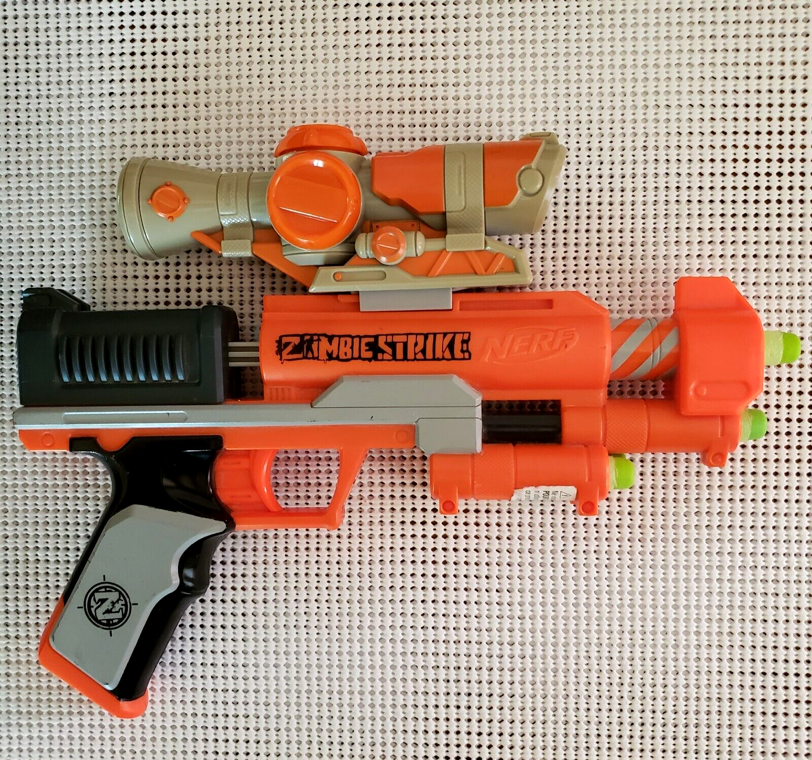 NERF Zombie Strike Z.E.D. Squad Clear Shot Blaster w Scope &amp; 4 Darts One | eBay