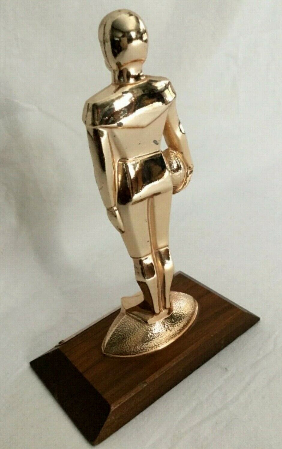 Vintage 1974 Ford Punt Pass & Kick Football Trophy 3rd Place Age 10 Solid Metal