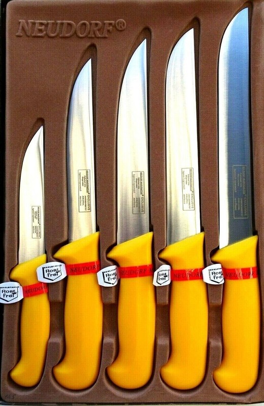 Metzgermesser Fleischermesser Set 5 Tlg Neudorf Manufaktur Schlachtermesser Set