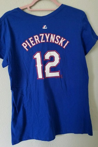 Womens Texas Rangers V-Neck T-shirt XL tee Blue Red white baseball LOCAL PICKUP