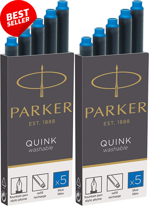 Quink Washable Ink Fountain Pen Cartridges,10 Blue Refills (3016031PP)