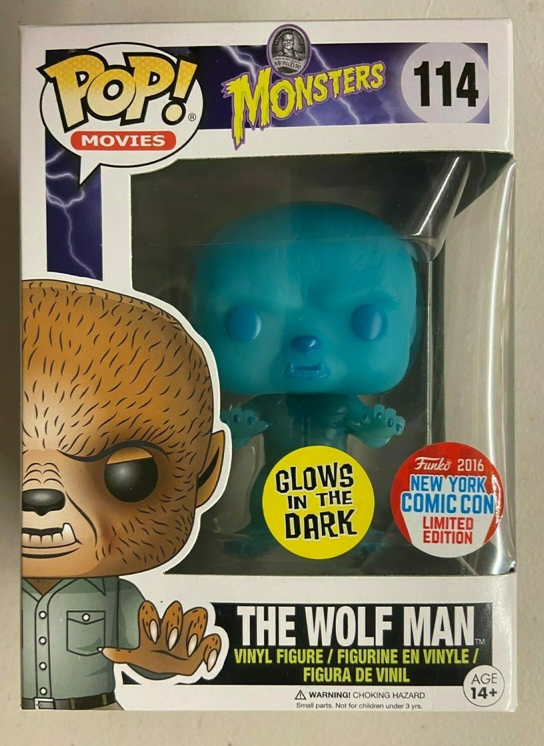 Funko Pop Universal Monsters Wolfman #114 GITD 2016 NYCC