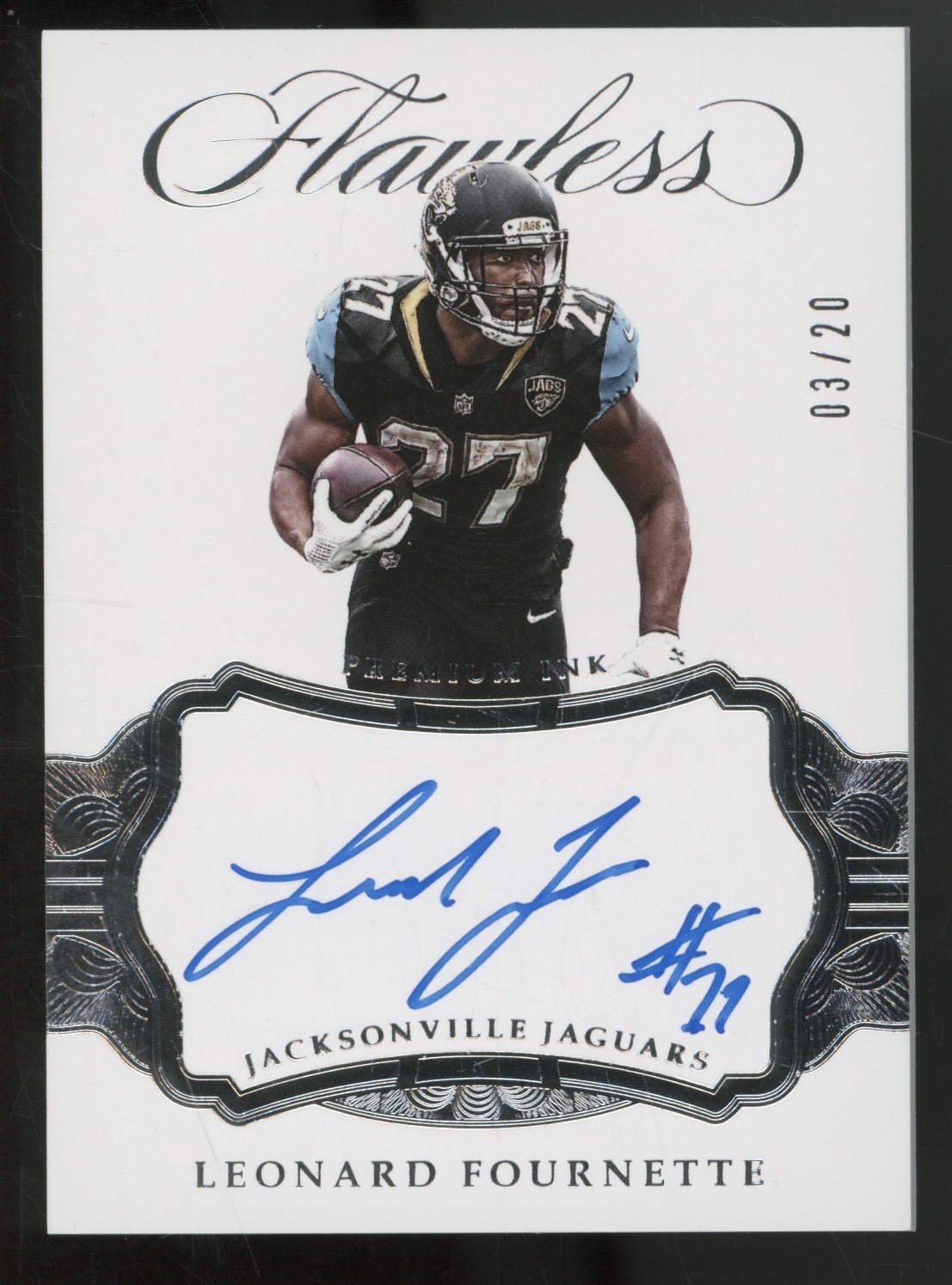 2017 Panini Flawless Premium Ink Leonard Fournette 3/20 Auto Autograph