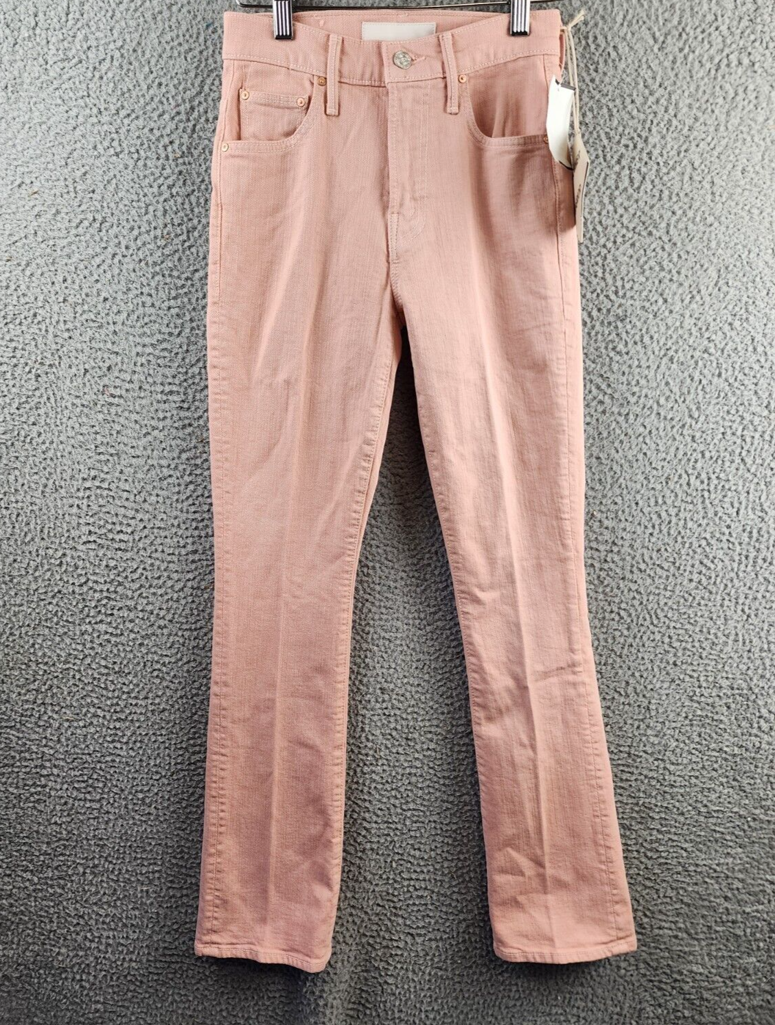 Mother the Insider Hover High Rise Straight Jeans Women's 24 Peach Parfait Solid - Picture 2 of 15