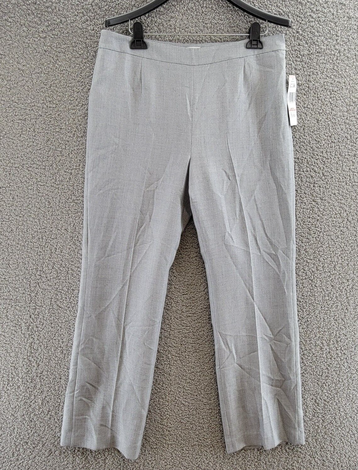 Le Suit High Rise Pants Women's 10 Granite Heather Pull On Style Pleat Front - Picture 1 of 16