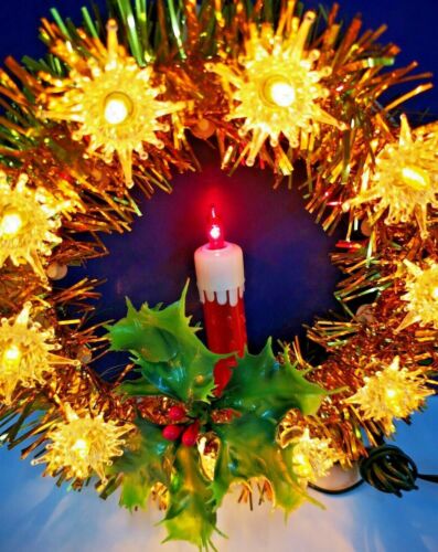 11-Light GOLD STARS Candle Christmas TREE TOPPER Vintage Incandescent 1903 NEW
