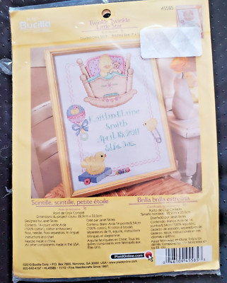 Bucilla ''Twinkle Twinkle Little Star Birth Record'' Cross Stitch Kit Size 9''x13''