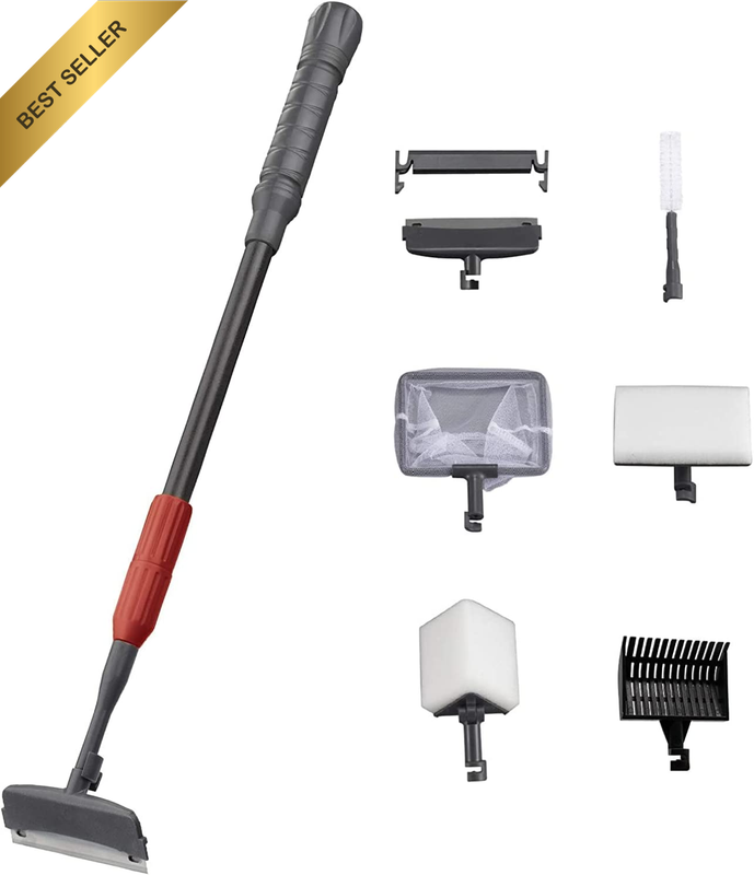 6-in-1 Aquarium Cleaning Tools Set Algae Scraper Sponge Gravel Pipe Brush