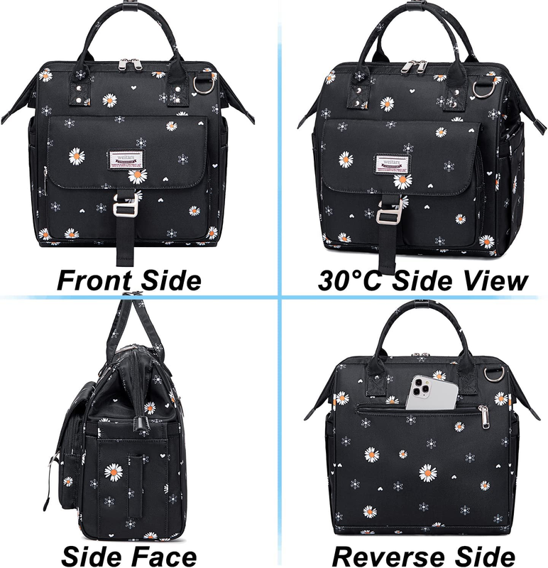 Lunch Bag for Women,Cute Lunch Bag Flower Insulated Lunch Box Lunch Tote,Wide-Op