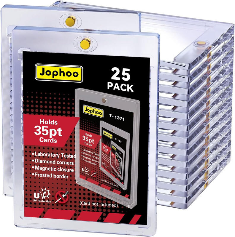 25Pack 35Pt Magnetic Card Holder for Trading Cards Sleeves Hard Plastic – One To