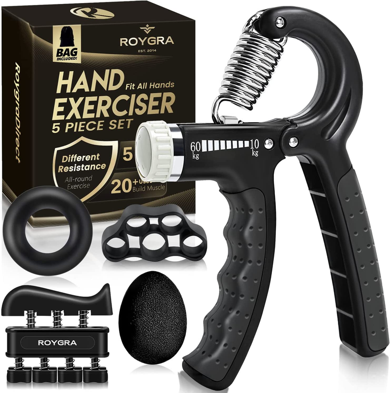 Hand Grip Strengthener Workout Kit 5 Pack Adjustable Resistance Diverse Exercise