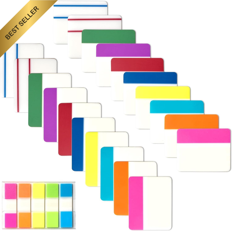 500 Pcs Sticky Index Tabs Book Page Notes,Writable Colored Pages Markers,Reposit