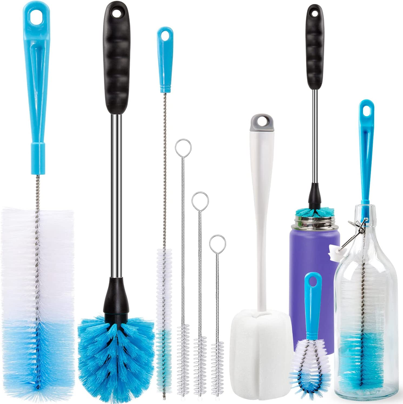 Holikme 8 Pack Bottle Brush Cleaning Set Long Handle Bottle Cleaner for Washi...
