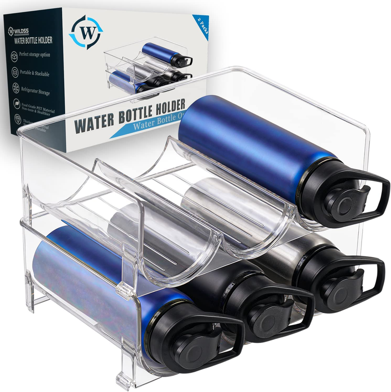 Stackable Water Bottle Organizer for Cabinet Holder Rack Bottle Storage Pantry